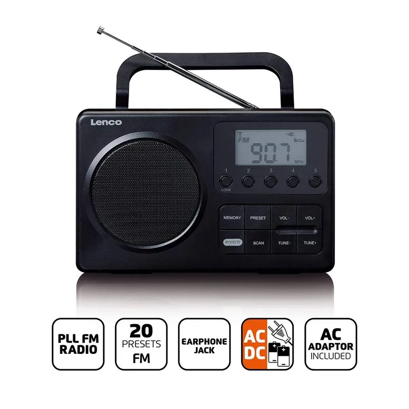Alternativ bild 0 för Lenco MPR-035 - FM - Mono - Svart