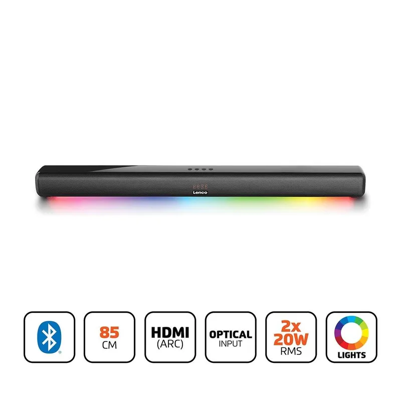 Bild 1 för Lenco SB-042LED - Soundbar - trådlös - Bluetooth - 40 Watt - svart