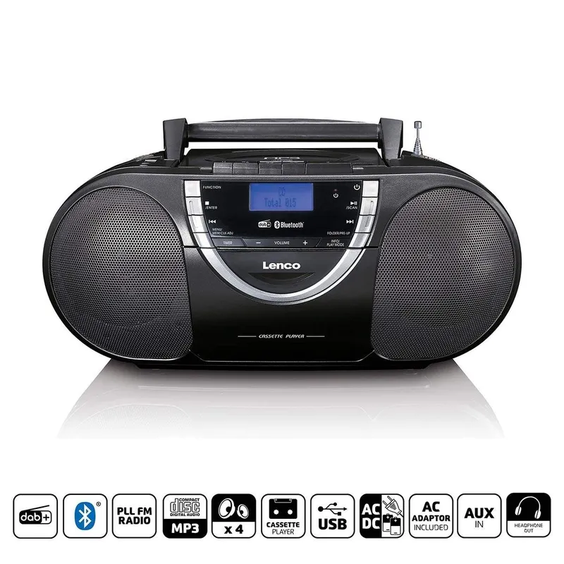 Bild 1 för Lenco SCD-600, 1,89 kg, Svart, Silver, Personlig CD-spelare