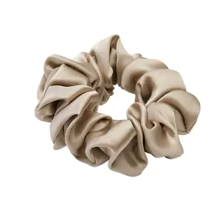 Produktfoto för Lenoites Mulberry Silk Scrunchie Antique Gold