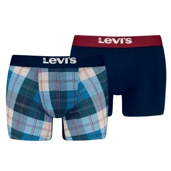 Alternativ bild 0 för Levis Kalsonger 2P Plaid Aop Boxer Brief Marin/Blå bomull Large Herr