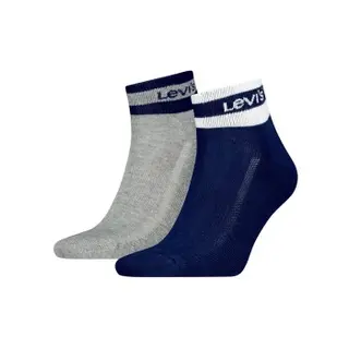 Produktfoto för Levis Strumpor 2P Mid Cut Stripe Socks Marin/Grå Strl 35/38