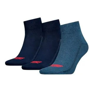 Produktfoto för Levis Strumpor 3P Mid Cut Batwing Logo Recycled Cotton Jeansblå Strl 35/38 Herr
