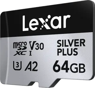 Produktfoto för Lexar Professional Silver Plus MicroSD/SD - 205MB/s - 64GB