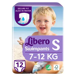 Produktfoto för Libero badblöja 12-pack, 7-12 kg (small)