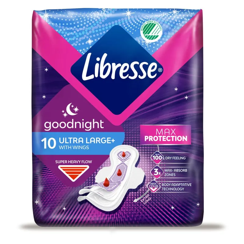 Bild 1 för Libresse Goodnight Ultra Thin Wing 10 st