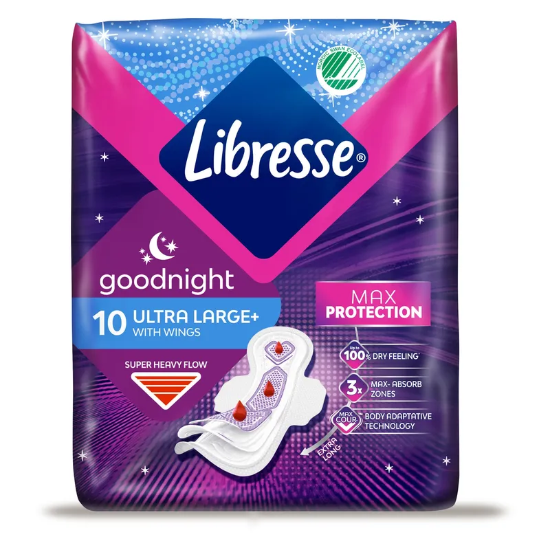 Bild 2 för Libresse Goodnight Ultra Thin Wing 10 st