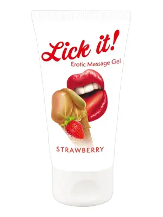 Produktfoto för Lick it! Erotic Massage Gel Strawberry - 50 ml