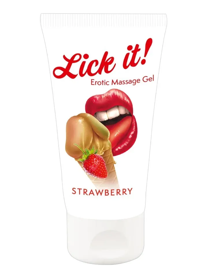 Bild 1 för Lick it! Erotic Massage Gel Strawberry - 50 ml