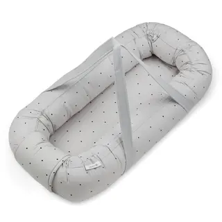 Produktfoto för Liewood babynest Gro, classic dot dumbo grey