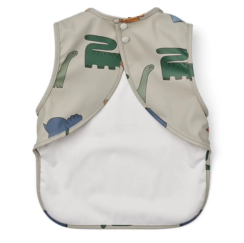 Bild 2 för LIEWOOD - Bria Bib - Förkläde för matlagning - Dinosaurs / Mist - L43 x W30 cm