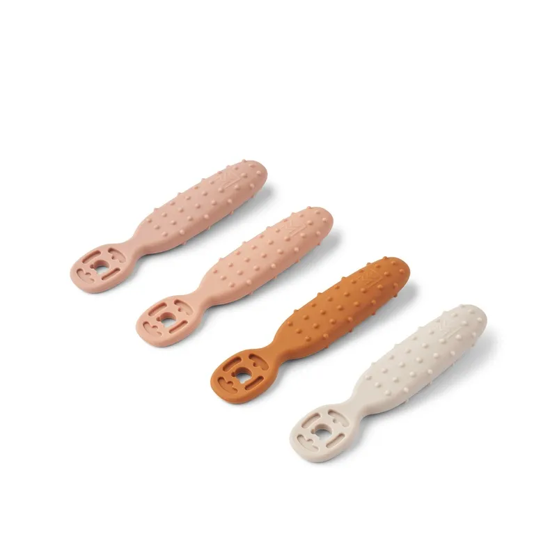 Bild 1 för LIEWOOD - Caelia Baby Learning Spoon 4-pack - Bestick för barn - 1885 Pale Tuscany Multi Mix - H12 x W2.5 x D1.6 cm