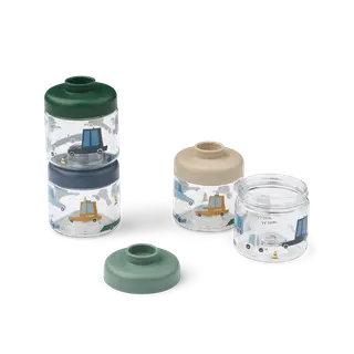 Produktfoto för Liewood Dominique barnmatsburkar 100 ml 4-pack Cars-Sandy