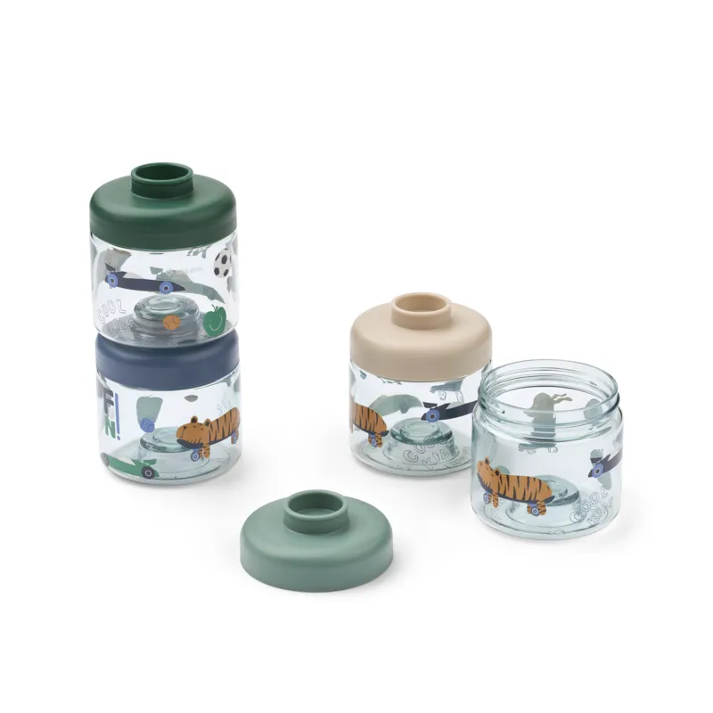 Bild 1 för Liewood Dominique barnmatsburkar 100 ml 4-pack Fun-beach blue