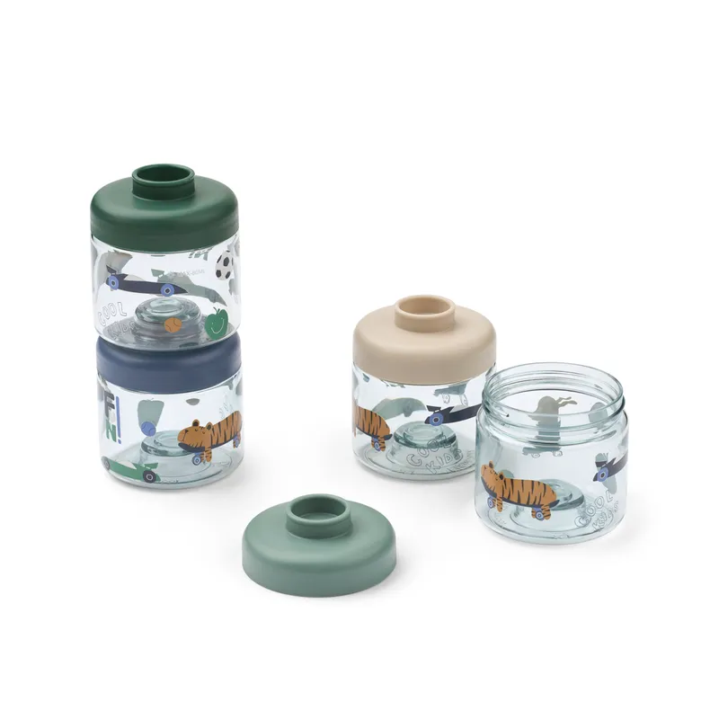 Bild 2 för Liewood Dominique barnmatsburkar 100 ml 4-pack Fun-beach blue