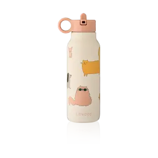 Produktfoto för Liewood Falk Vattenflaska 350 ml Cats and Dogs (Sandy)