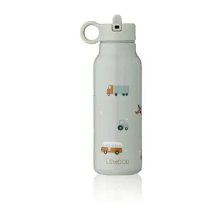 Produktfoto för LIEWOOD - Falk water bottle - Dricksflaska för barn - 9873 Vehicles/dove blue mix - D 6,4 x H 19,5 cm