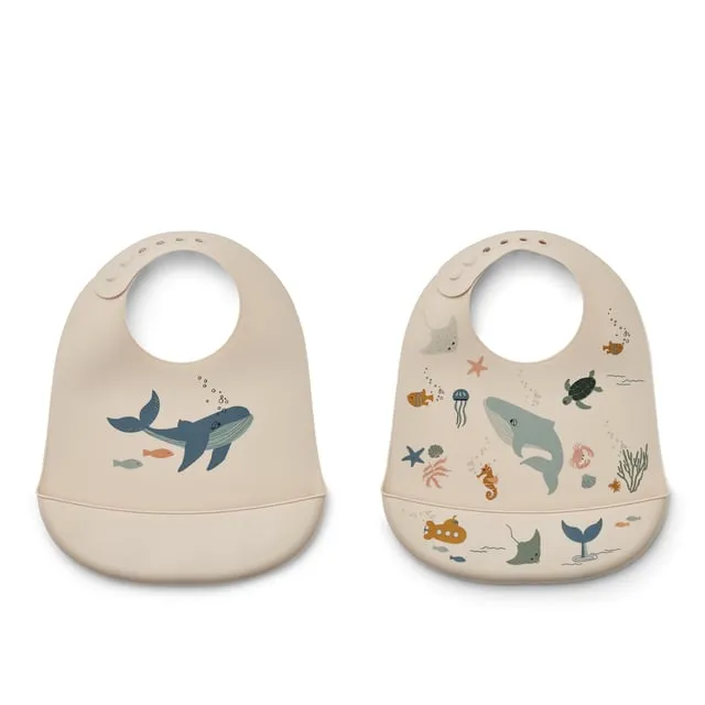 Alternativ bild 0 för Liewood haklapp silikon Tilda 2-pack, havsdjur/sand