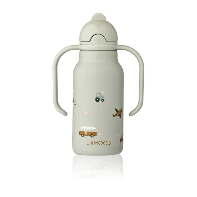 Alternativ bild 0 för LIEWOOD - Kimmie Bottle - Dricksflaska för barn - 1036 Vehicles / Dove blue - H16 x D6,5 x W11,5 cm / 250 ml