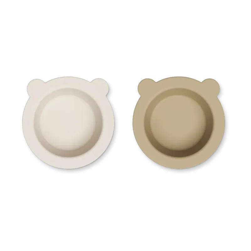Alternativ bild 0 för LIEWOOD Peony Skål med Sugfunktion Sandy/Oat 2-pack