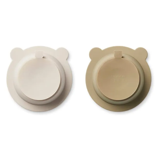 Alternativ bild 0 för LIEWOOD Peony Skål med Sugfunktion Sandy/Oat 2-pack