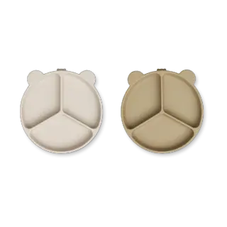 Produktfoto för Liewood tallrik Stacy 2-pack, sandy/oat