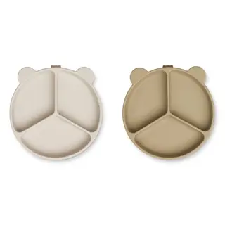 Produktfoto för Liewood tallrik Stacy 2-pack, sandy/oat