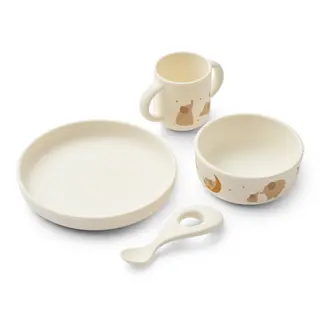 Produktfoto för LIEWOOD - Vivi Printed Tableware Set - Serviser för barn - 2506 Elephant / Creme de la Creme - One Size