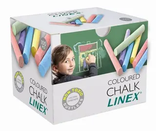 Produktfoto för Linex Tavelkrita LINEX sort färger 100/fp