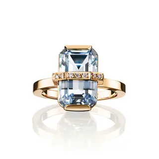 Produktfoto för Little Bend Over - Aquamarine Ring Guld 15.00 mm