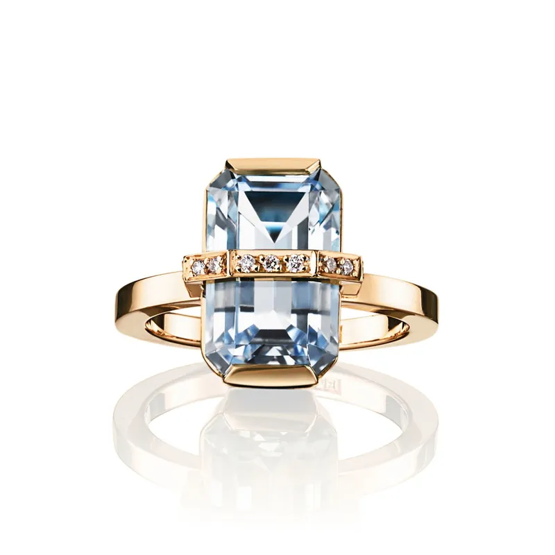 Alternativ bild 0 för Little Bend Over - Aquamarine Ring Guld 15.00 mm