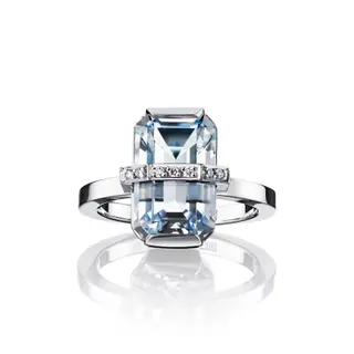 Produktfoto för Little Bend Over - Aquamarine Ring Vitguld 19.50 mm