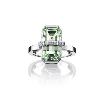 Produktfoto för Little Bend Over - Green Quartz Ring Vitguld 15.00 mm