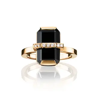 Produktfoto för Little Bend Over - Onyx Ring Guld 15.00 mm