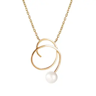 Produktfoto för Little Curly P Örhänge Guld Halsband Guld 40-45 cm
