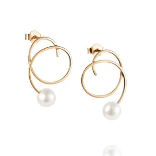 Produktfoto för Little Curly Pearly Örhänge Guld