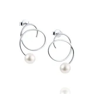 Produktfoto för Little Curly Pearly Örhänge Silver