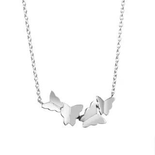 Produktfoto för Little Miss Butterfly Air Halsband Silver 50 cm