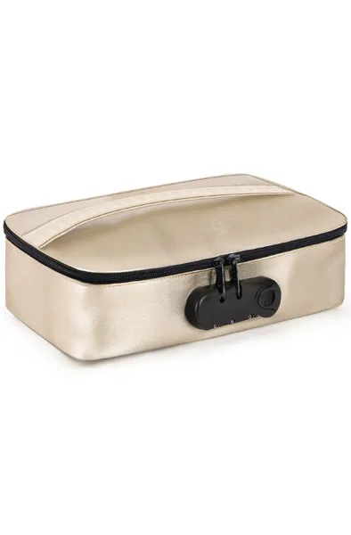 Bild 1 för Lockable Discreet Box Luxury Gold Förvaring sexleksaker