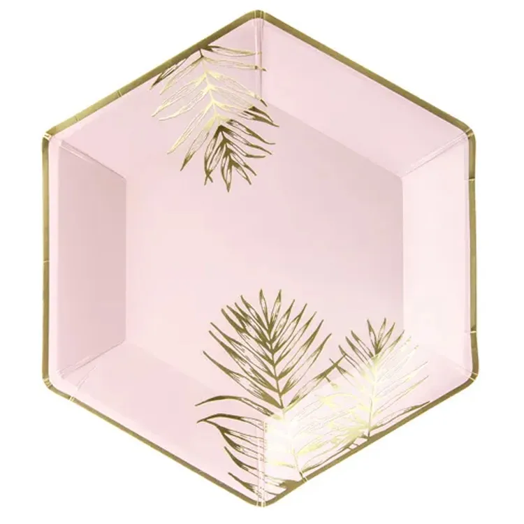 Alternativ bild 0 för Löv Papperstallrik Rosa 23cm 6-pack