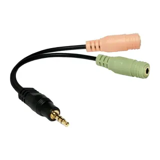 Produktfoto för LogiLink 3,5mm Headsetuttag -> Mic/Ljud