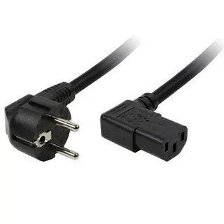 Produktfoto för LogiLink Apparatkabel CEE 7/7 90° - C13 90° Svart 2m