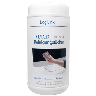 Produktfoto för LogiLink datorregöring våtservetter LCD/LED 100 st large