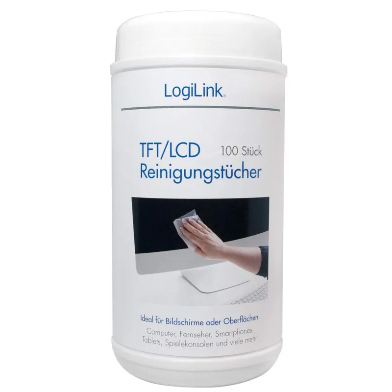 Bild 1 för LogiLink datorregöring våtservetter LCD/LED 100 st large