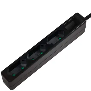 Produktfoto för LogiLink LPS229B, 1,5 m, 3 AC-utgångar, inomhus, Typ C, IP20, Svart