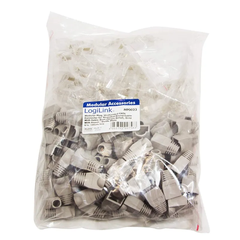 Bild 2 för LogiLink RJ45, RJ45, Grå, Guld, 270 g, 100 styck, 170 mm