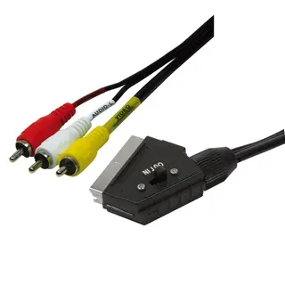 Produktfoto för LogiLink Scart - RCA, 2m, 2 m, SCART (21-pin), 3 x RCA, Svart, Polyvinylklorid (PVC), Hane/Hane