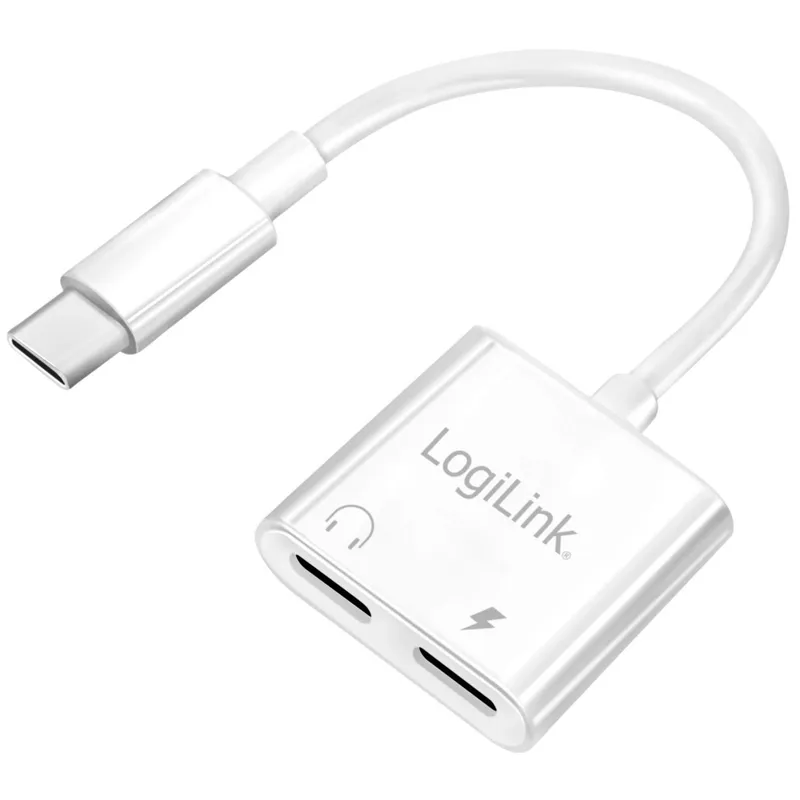 Bild 1 för LogiLink USB-C-adapter med 1 x ljudport, 1 x USB-C PD 60W Vit