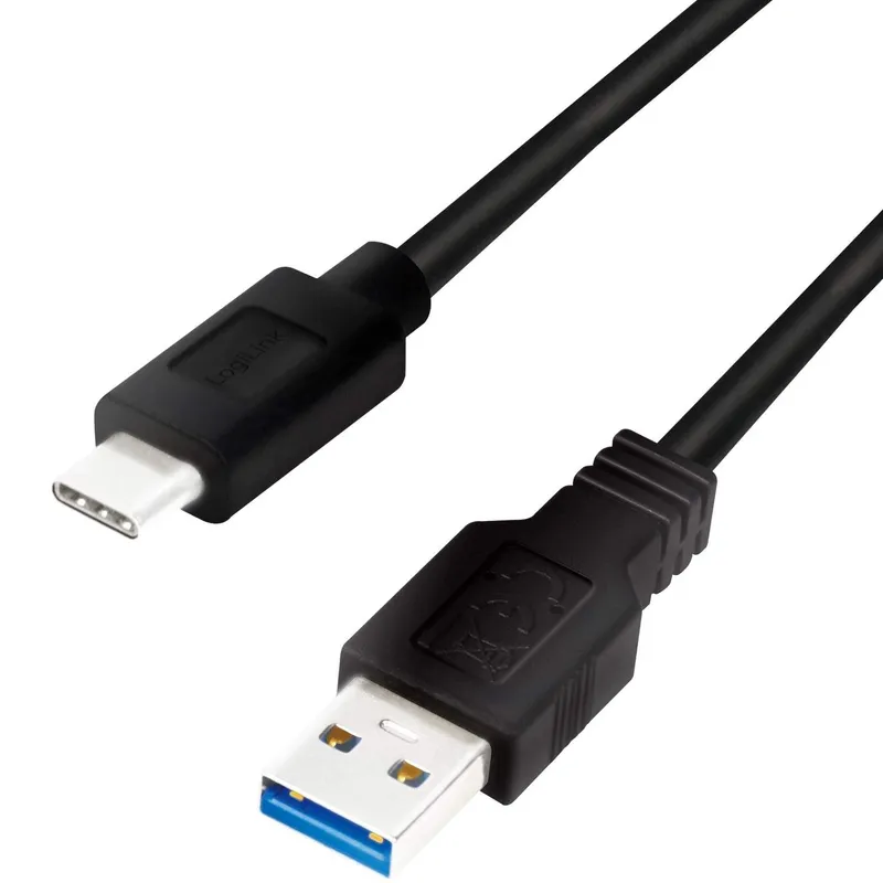 Bild 1 för Logilink USB-C till USB-A kabel 0.15m 15W - Svart