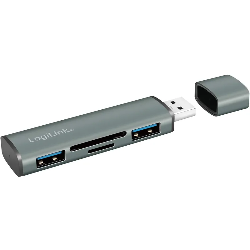 Bild 1 för LogiLink USB-hub (USB 3.2 Gen2) Minneskortsläsare/USB-A
